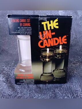 The Un-Candle Floating Candle Set by Corning. Vintage from 1970s